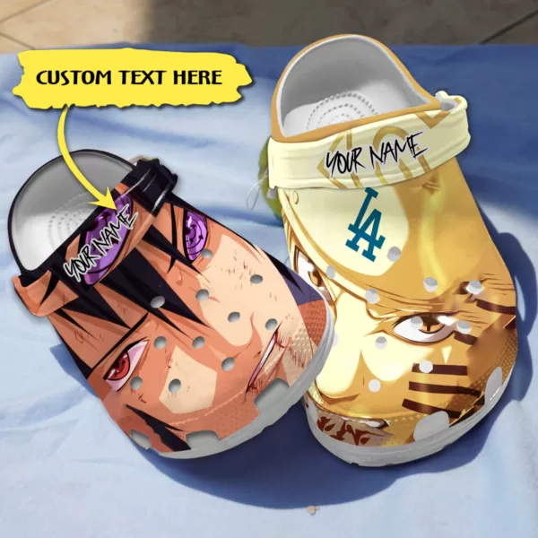 Merchidea Naruto And Los Angeles Dodgers MLB Sport Crocs Crocband Clogs Shoes Comfortable For Men Women and Kids