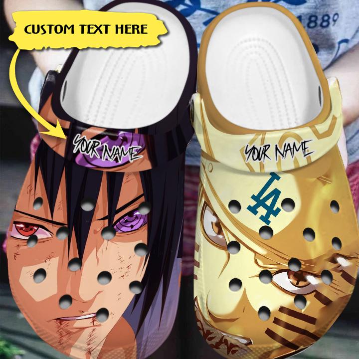 Merchidea Naruto And Los Angeles Dodgers MLB Sport Crocs Crocband Clogs Shoes Comfortable For Men Women and Kids