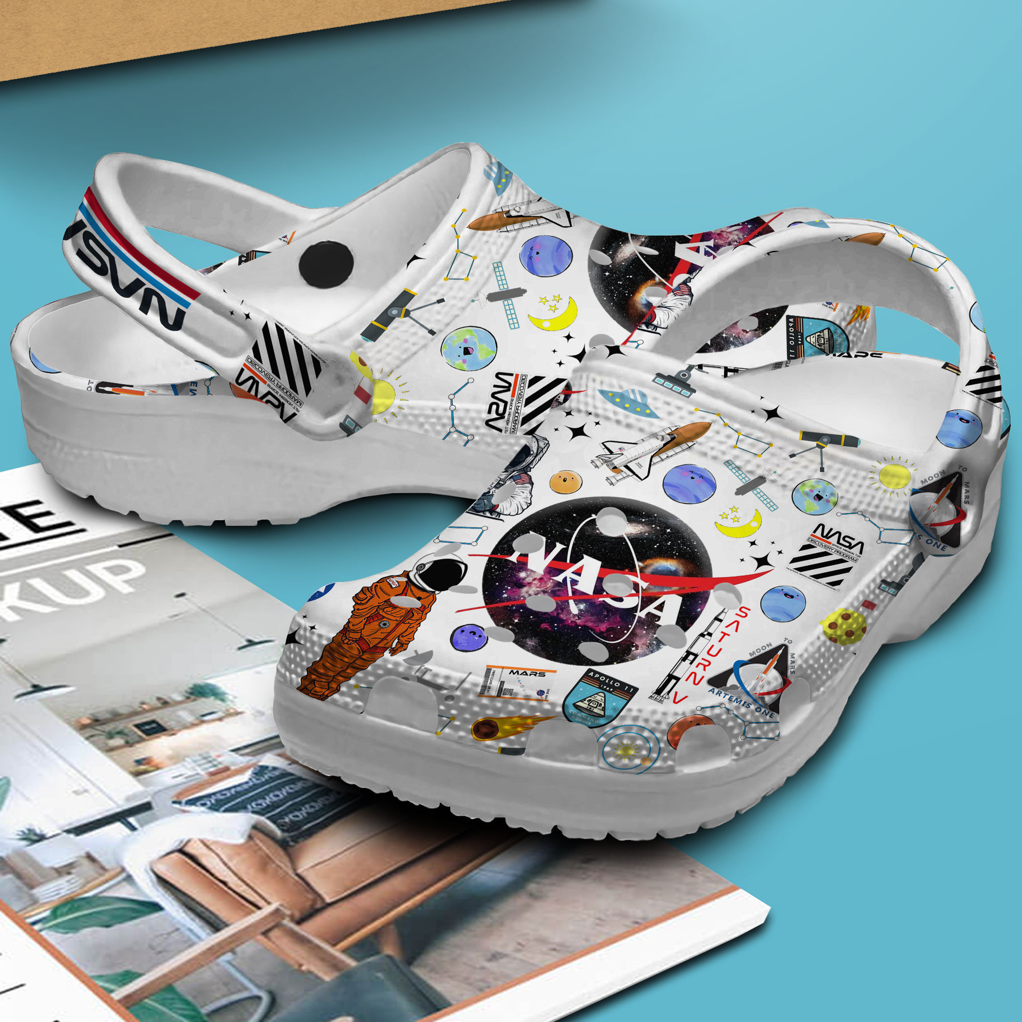 Merchidea NASA Crocs Crocband Clogs Shoes Comfortable For Men Women and Kids