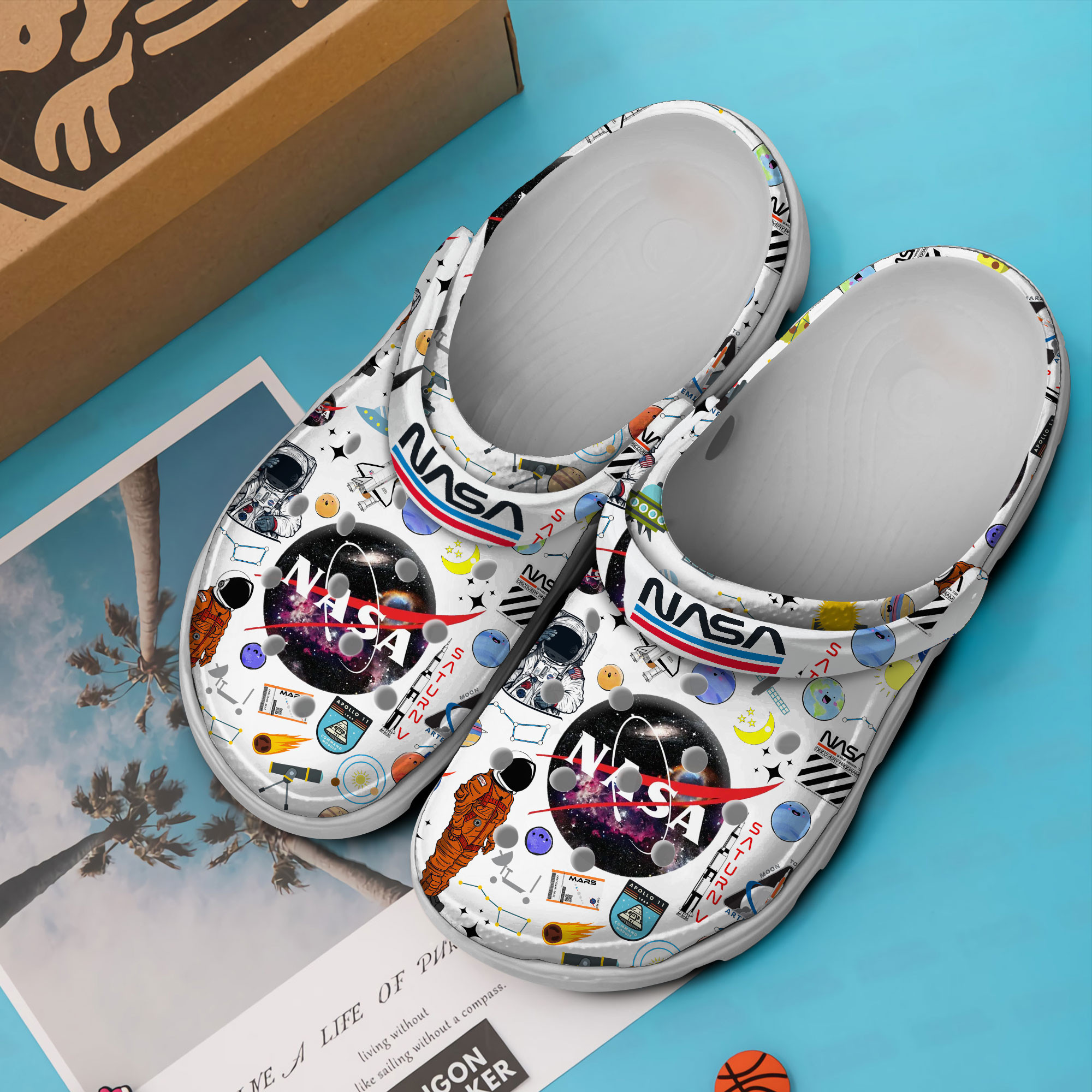 Merchidea NASA Crocs Crocband Clogs Shoes Comfortable For Men Women and Kids