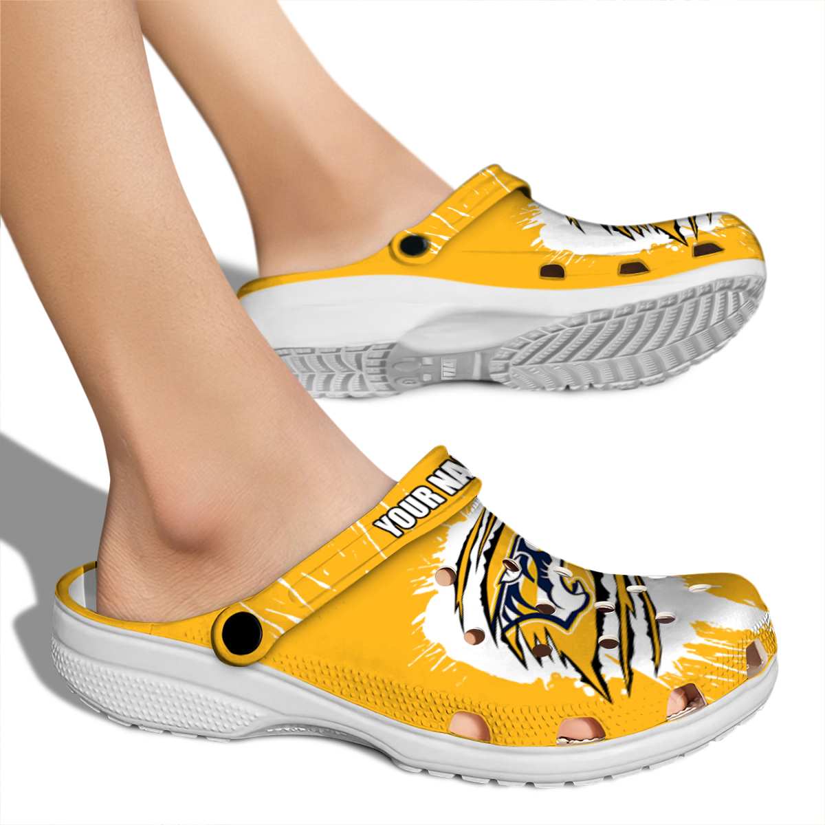 Merchidea Nashville Predators NHL Sport Crocs Crocband Clogs Shoes Comfortable For Men Women and Kids