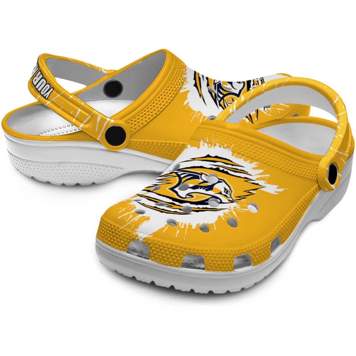 Merchidea Nashville Predators NHL Sport Crocs Crocband Clogs Shoes Comfortable For Men Women and Kids