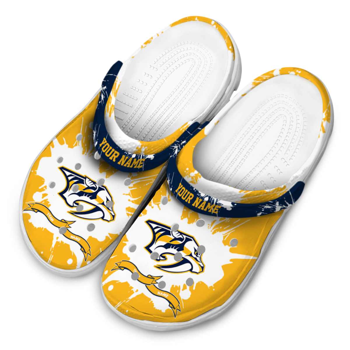 Merchidea Nashville Predators NHL Sport Crocs Crocband Clogs Shoes Comfortable For Men Women and Kids