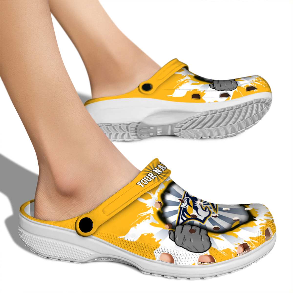 Merchidea Nashville Predators NHL Sport Crocs Crocband Clogs Shoes Comfortable For Men Women and Kids