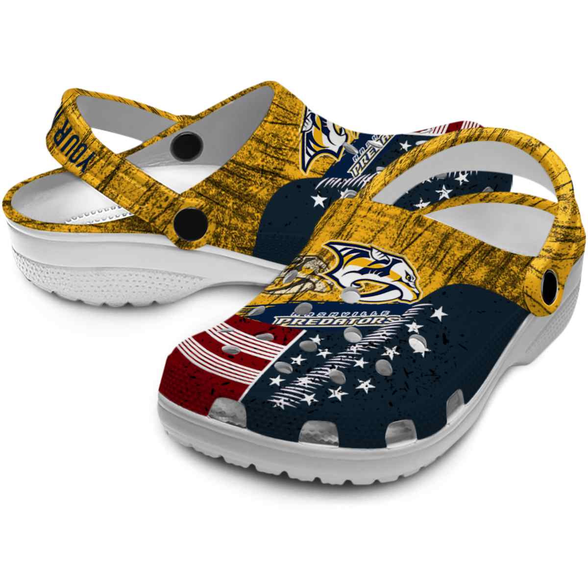 Merchidea Nashville Predators NHL Sport Crocs Crocband Clogs Shoes Comfortable For Men Women and Kids
