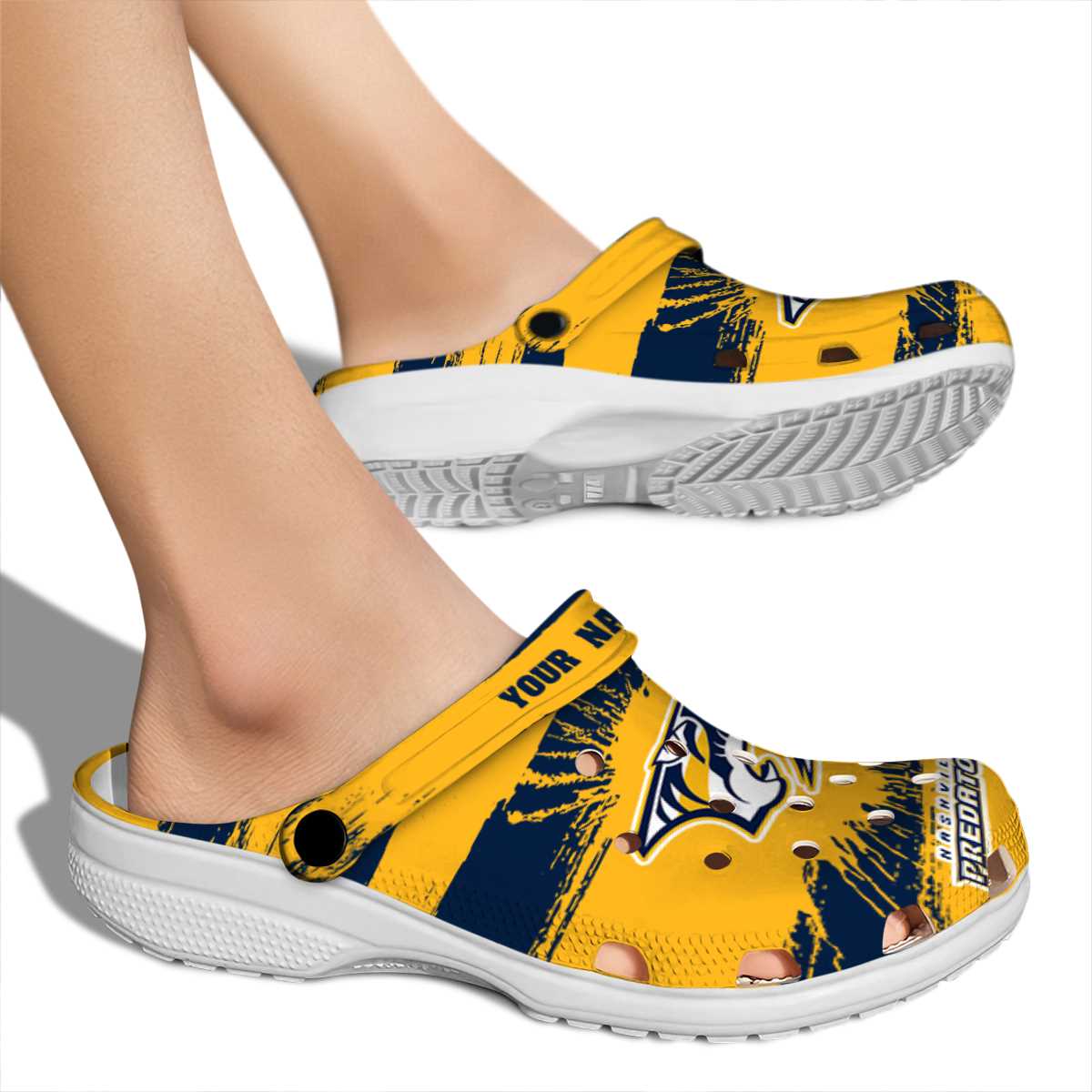 Merchidea Nashville Predators NHL Sport Crocs Crocband Clogs Shoes Comfortable For Men Women and Kids