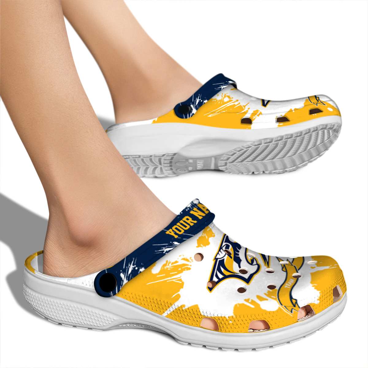 Merchidea Nashville Predators NHL Sport Crocs Crocband Clogs Shoes Comfortable For Men Women and Kids