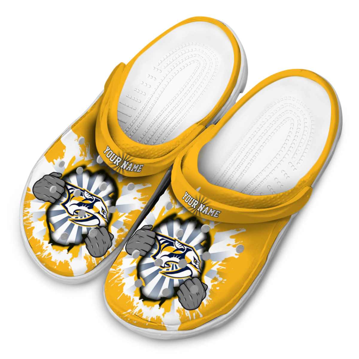 Merchidea Nashville Predators NHL Sport Crocs Crocband Clogs Shoes Comfortable For Men Women and Kids