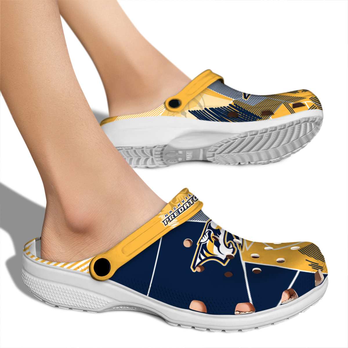Merchidea Nashville Predators NHL Sport Crocs Crocband Clogs Shoes Comfortable For Men Women and Kids
