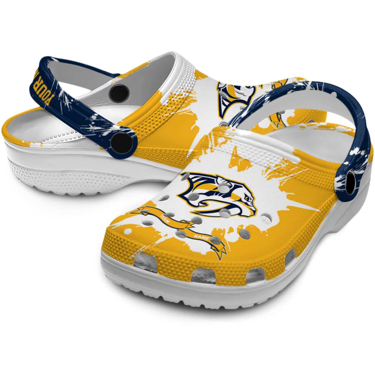 Merchidea Nashville Predators NHL Sport Crocs Crocband Clogs Shoes Comfortable For Men Women and Kids