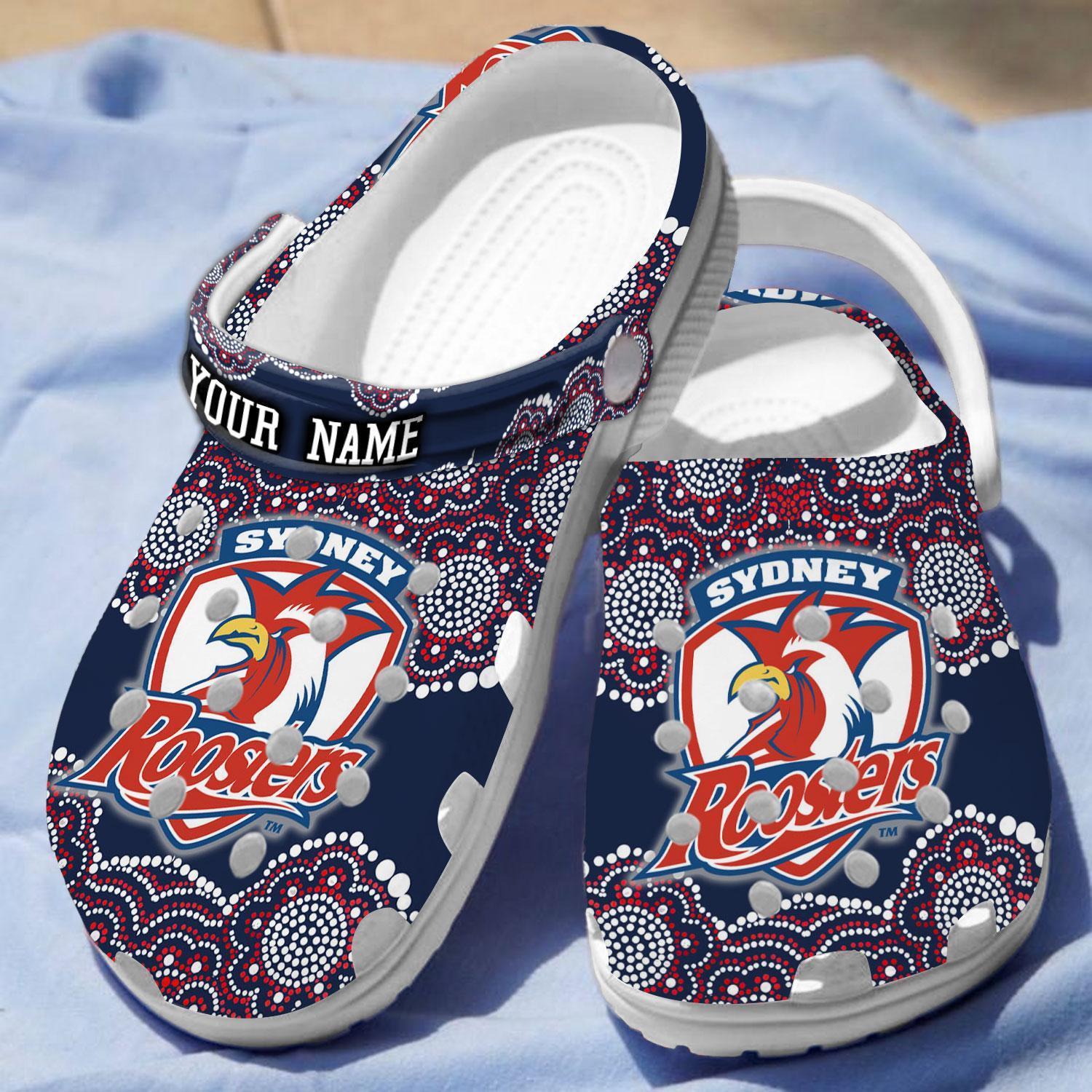 Merchidea National Rugby League Sydney Roosters Sport Crocs Crocband Clogs Shoes Comfortable For Men Women and Kids