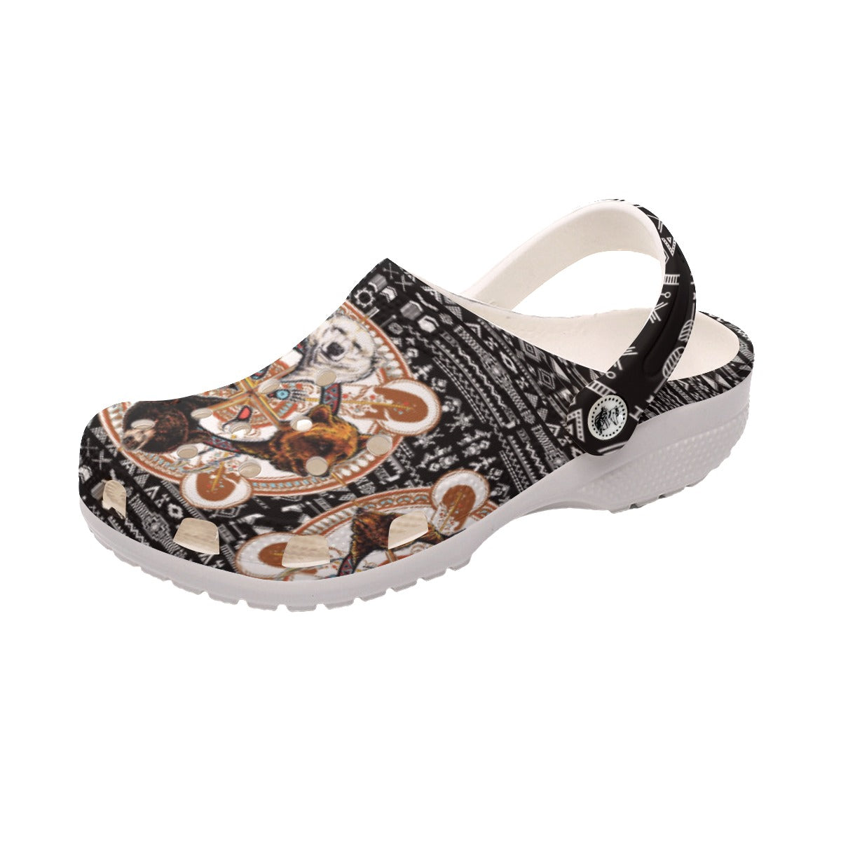 Merchidea Native American Bear Warrior Crocs Clog Shoes For Kid and Adult