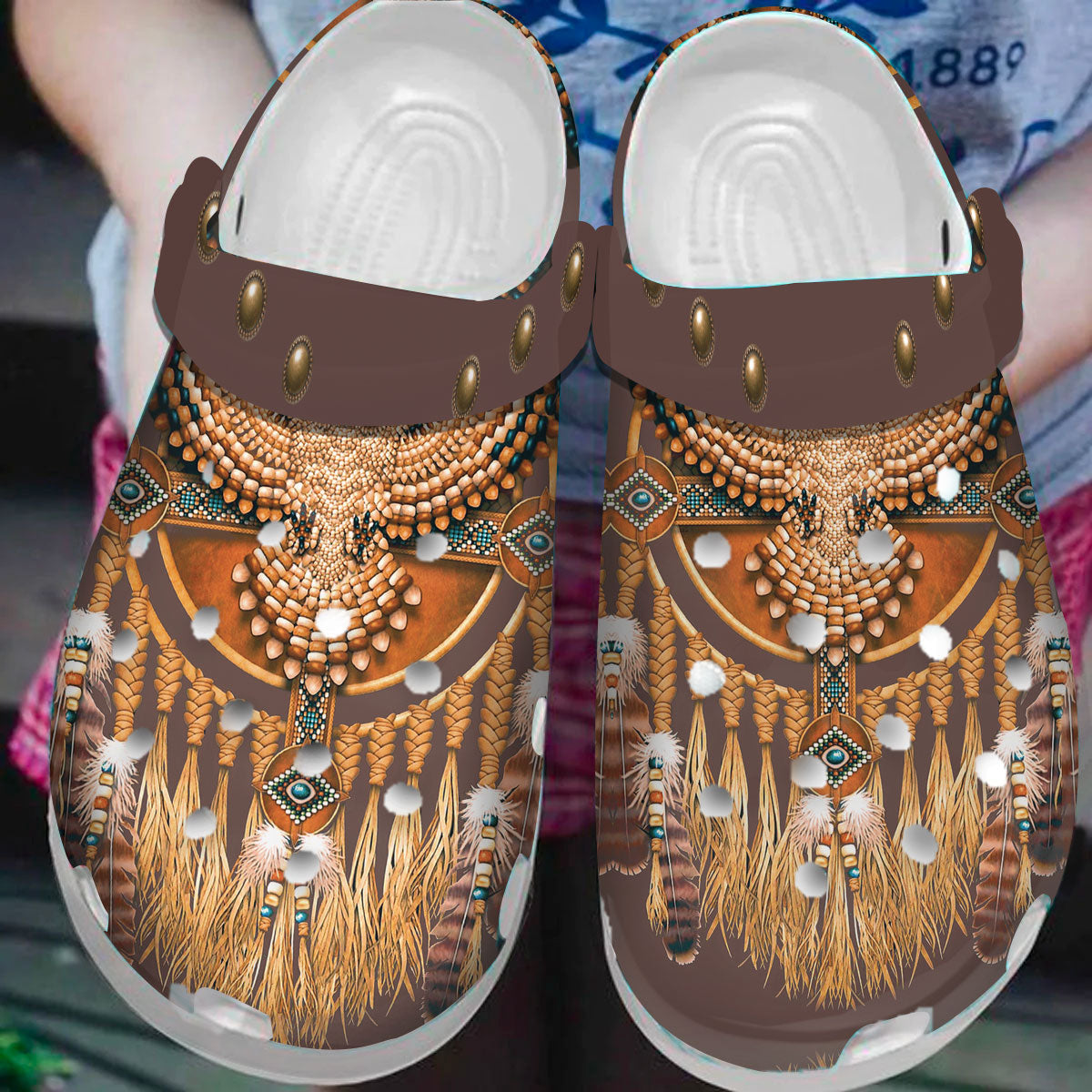 Merchidea Native American Crocs Clog Shoes For Kid and Adult