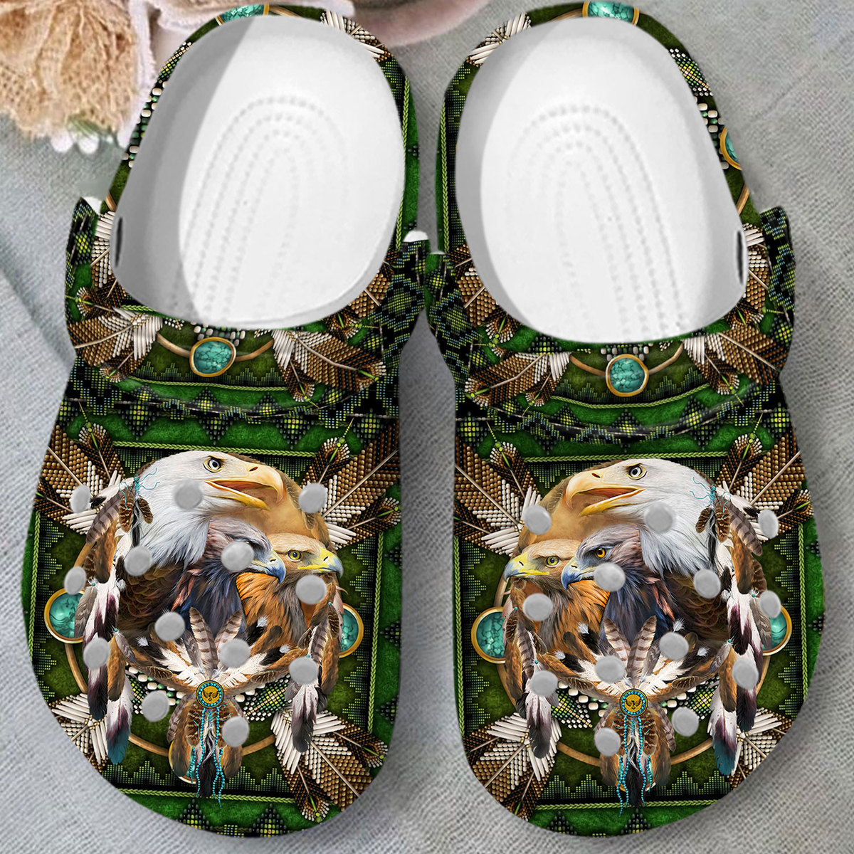 Merchidea Native American Crocs Crocband Clogs Shoes Comfortable For Men Women and Kids