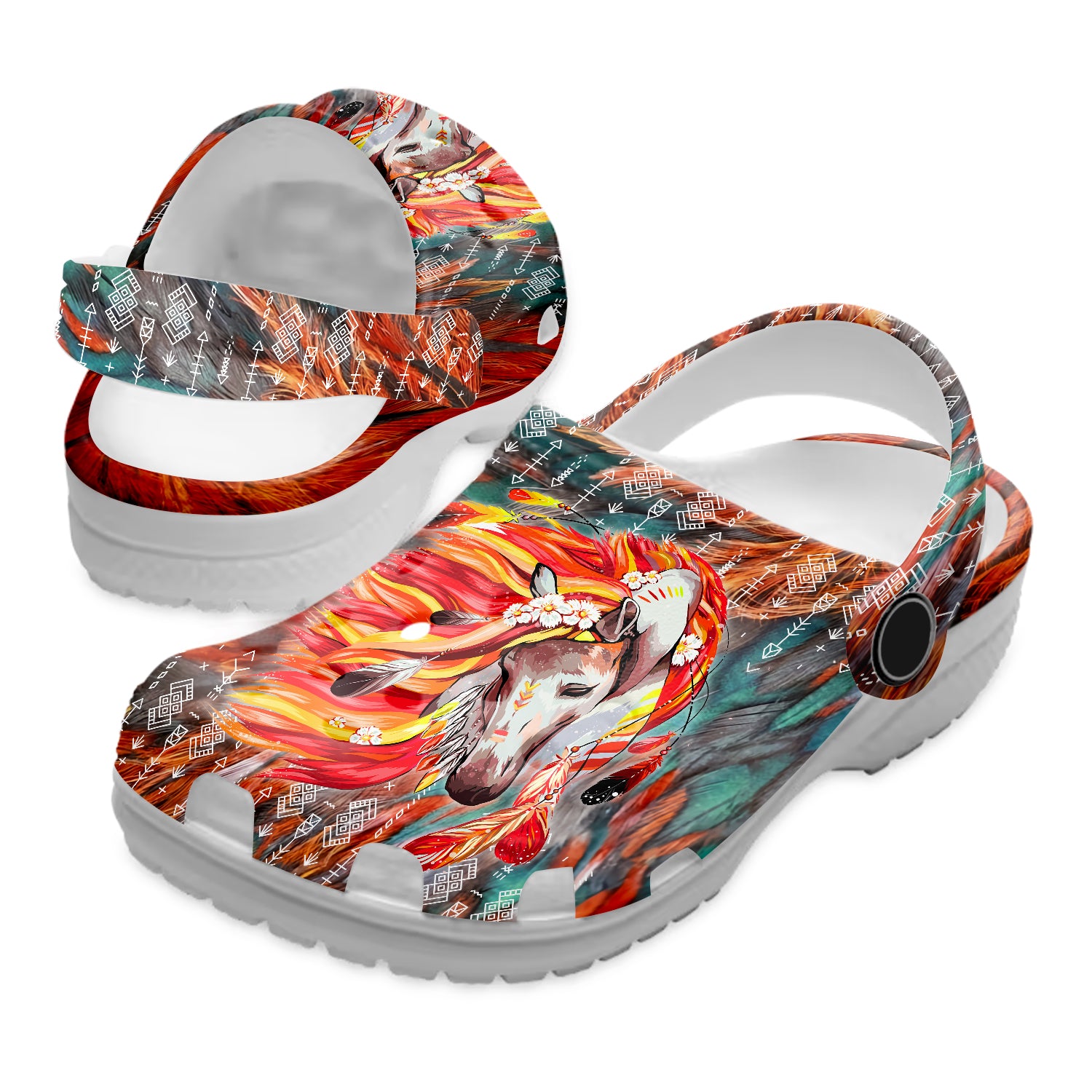 Merchidea Native American Crocs Crocband Clogs Shoes Comfortable For Men Women and Kids