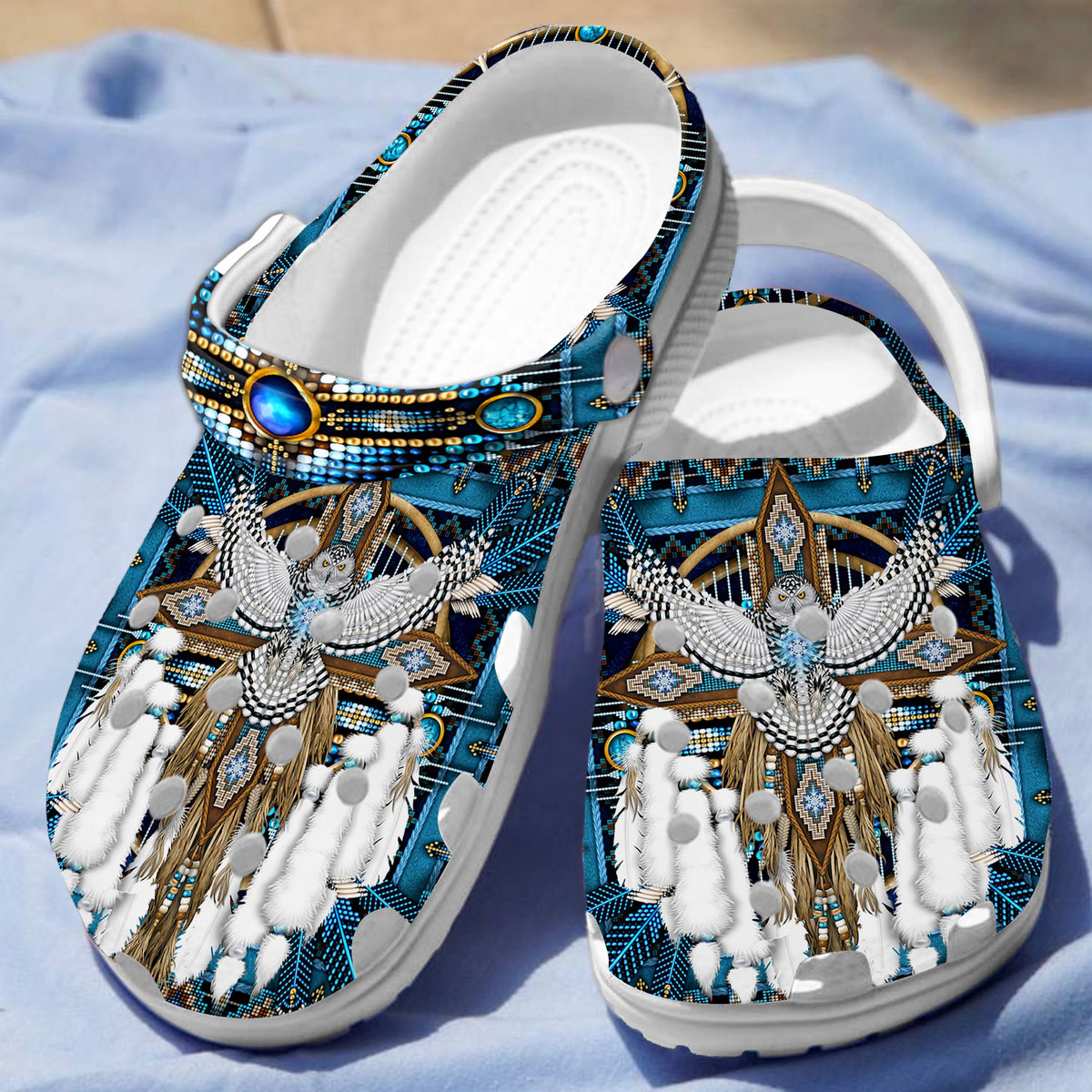 Merchidea Native American Crocs Crocband Clogs Shoes Comfortable For Men Women and Kids
