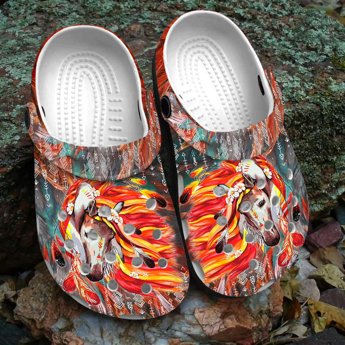 Merchidea Native American Crocs Crocband Clogs Shoes Comfortable For Men Women and Kids