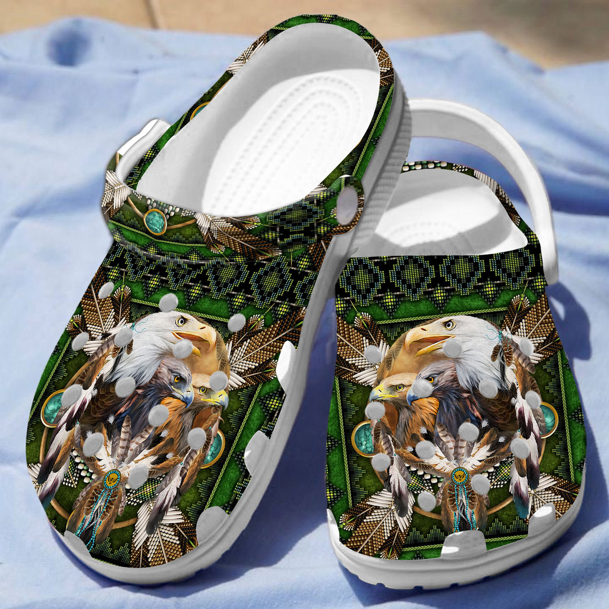 Merchidea Native American Crocs Crocband Clogs Shoes Comfortable For Men Women and Kids