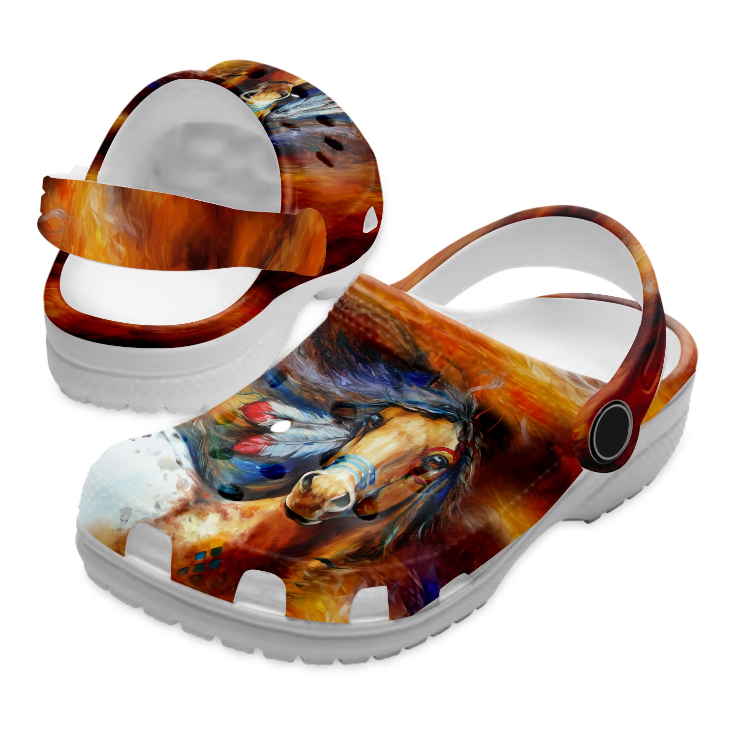 Merchidea Native American Crocs Crocband Clogs Shoes Comfortable For Men Women and Kids