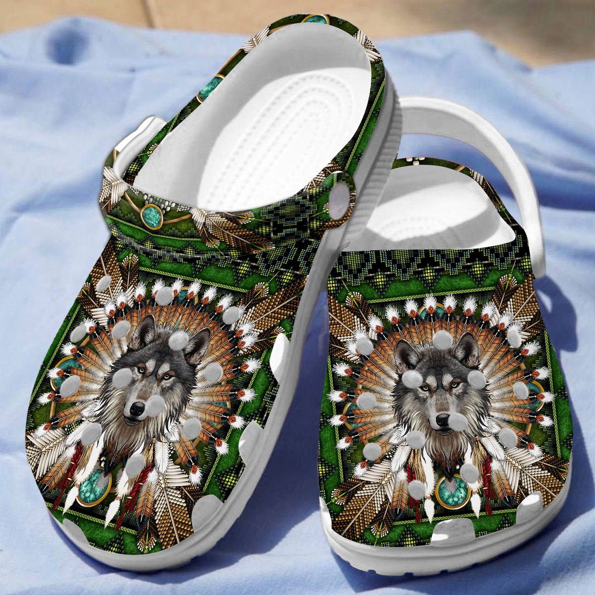 Merchidea Native American Crocs Crocband Clogs Shoes Comfortable For Men Women and Kids