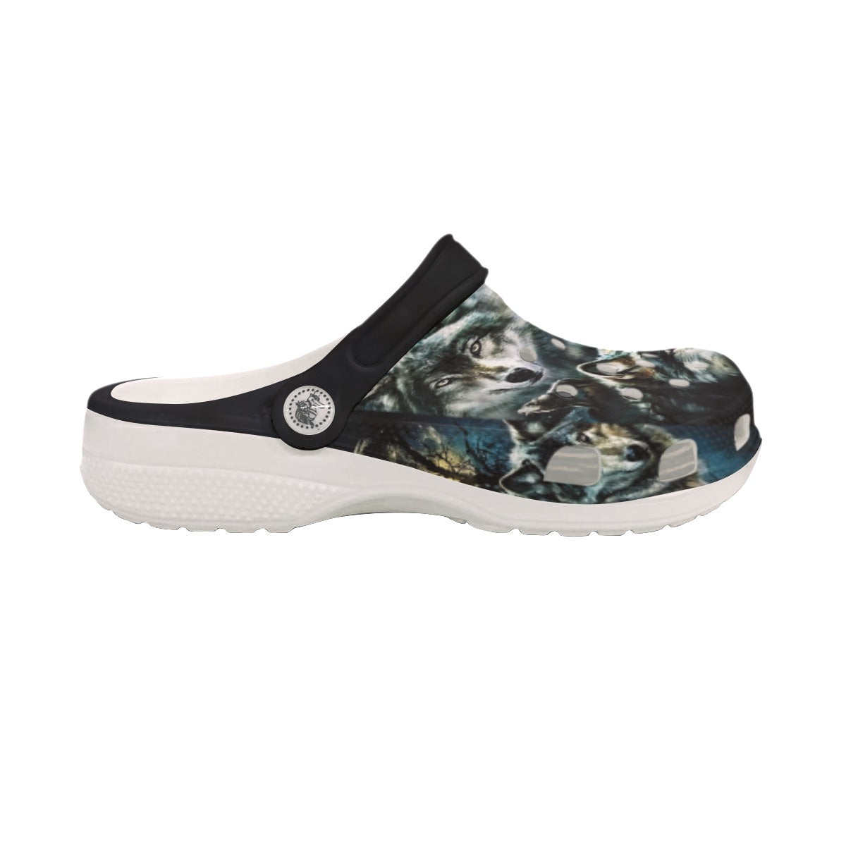 Merchidea Native American Native Wolf Crocs Clog Shoes For Kid and Adult