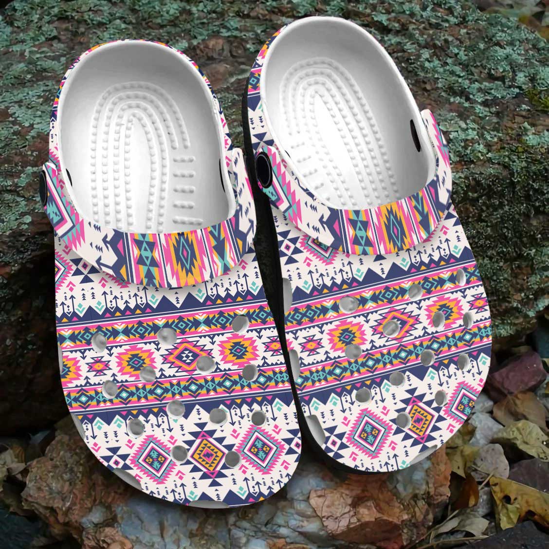 Merchidea Native American Pattern Crocs Clog Shoes For Kid and Adult