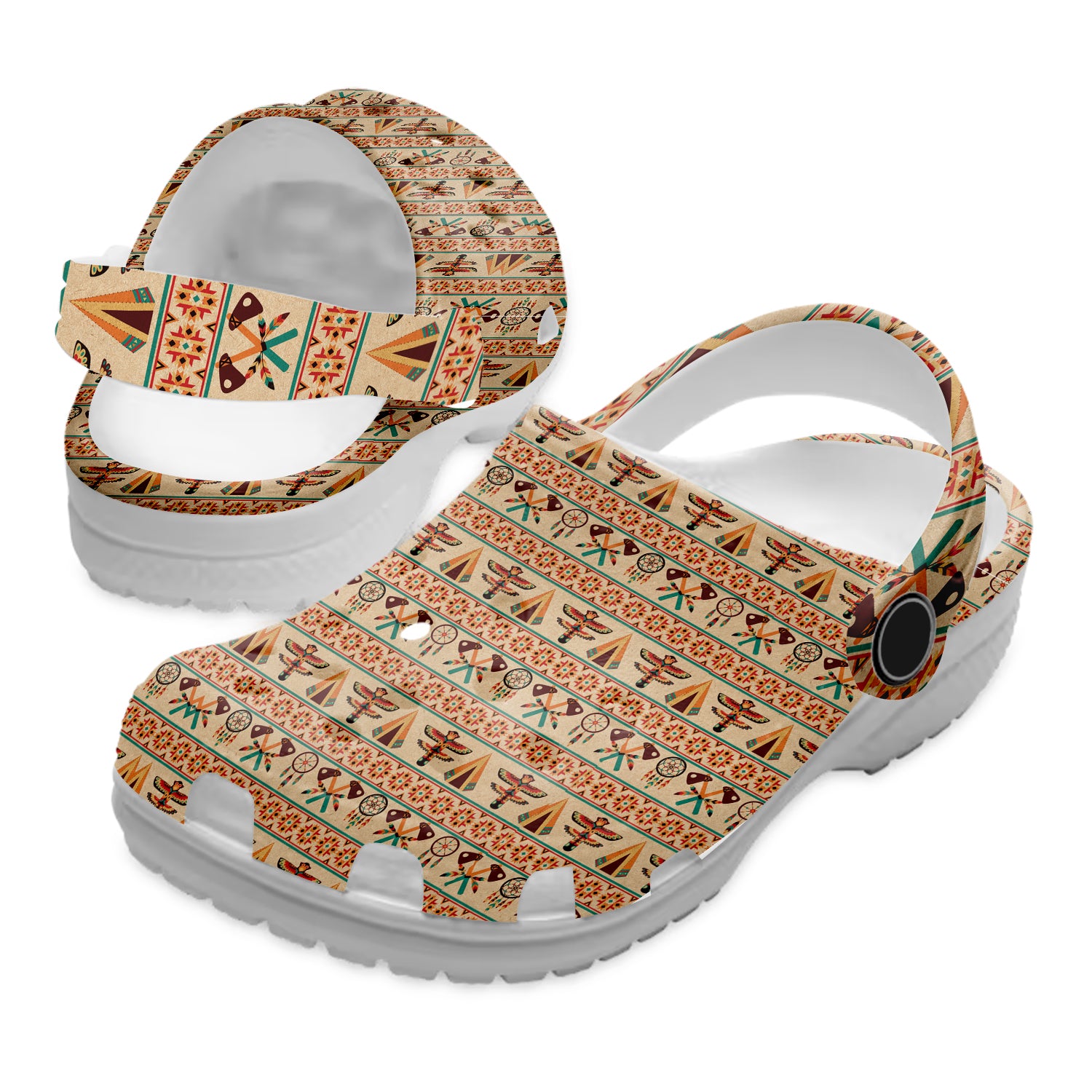 Merchidea Native American Pattern Crocs Clog Shoes For Kid and Adult
