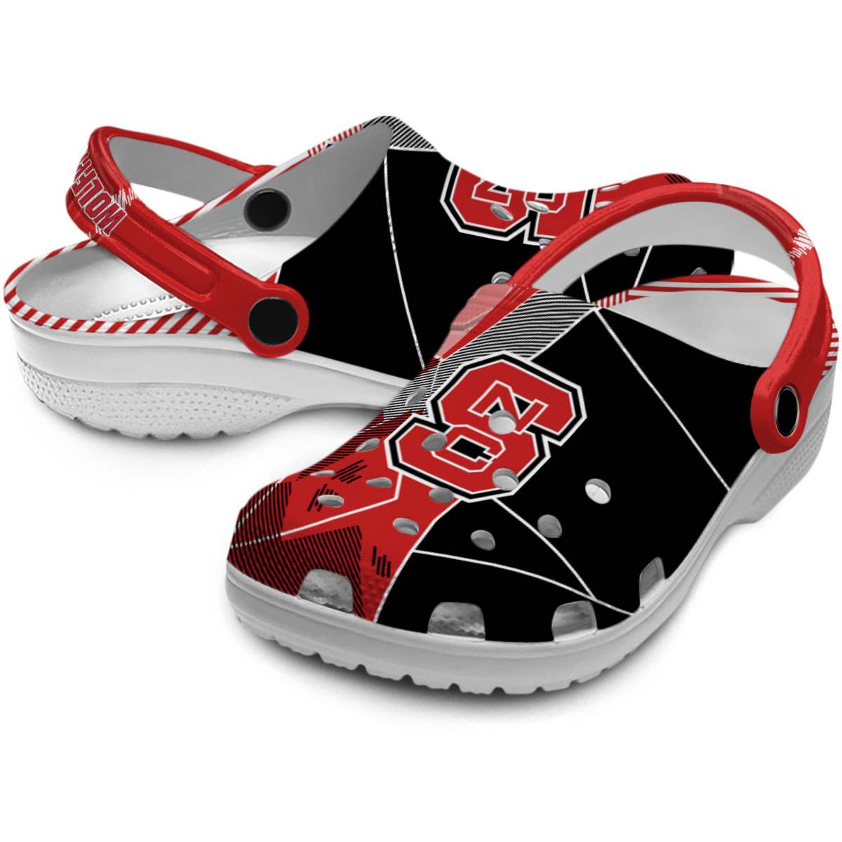 Merchidea NC State Wolfpack NCAA Sport Crocs Crocband Clogs Shoes Comfortable For Men Women and Kids