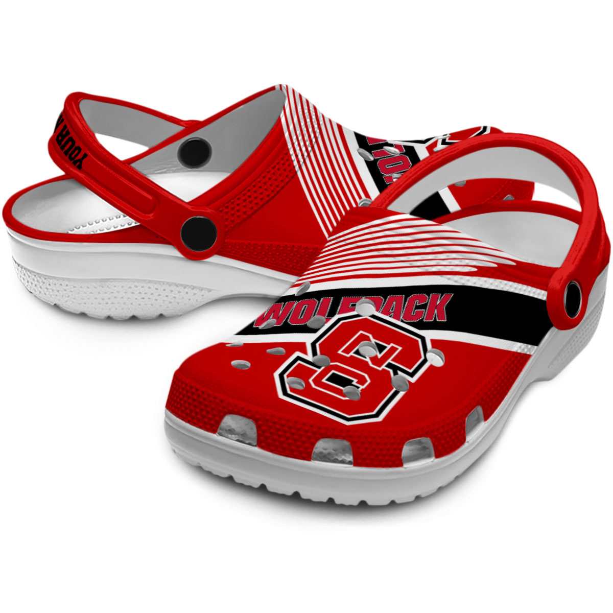 Merchidea NC State Wolfpack NCAA Sport Crocs Crocband Clogs Shoes Comfortable For Men Women and Kids