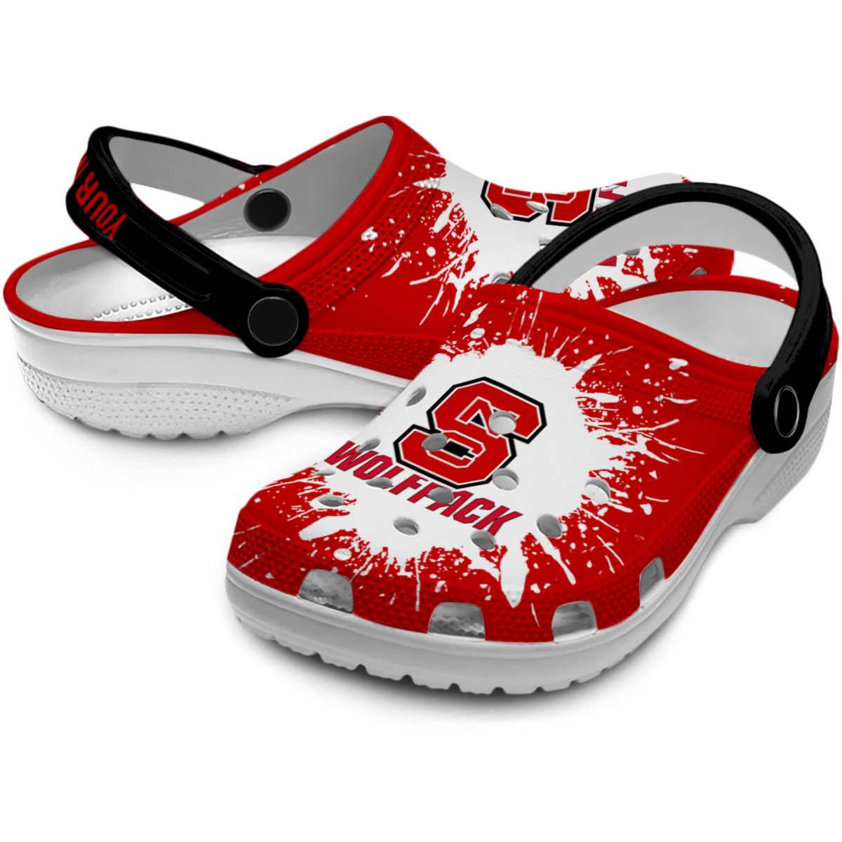 Merchidea NC State Wolfpack NCAA Sport Crocs Crocband Clogs Shoes Comfortable For Men Women and Kids