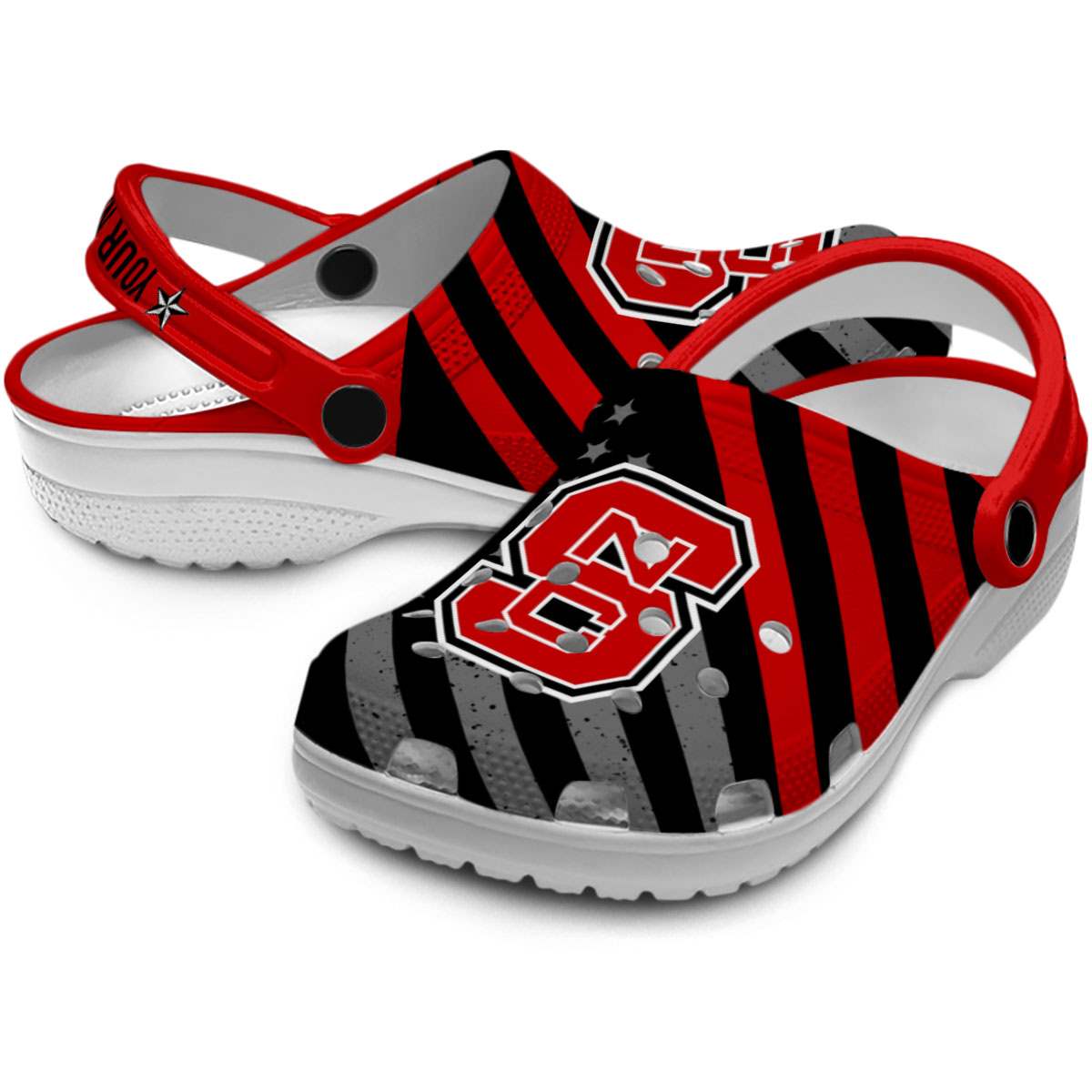 Merchidea NC State Wolfpack NCAA Sport Crocs Crocband Clogs Shoes Comfortable For Men Women and Kids