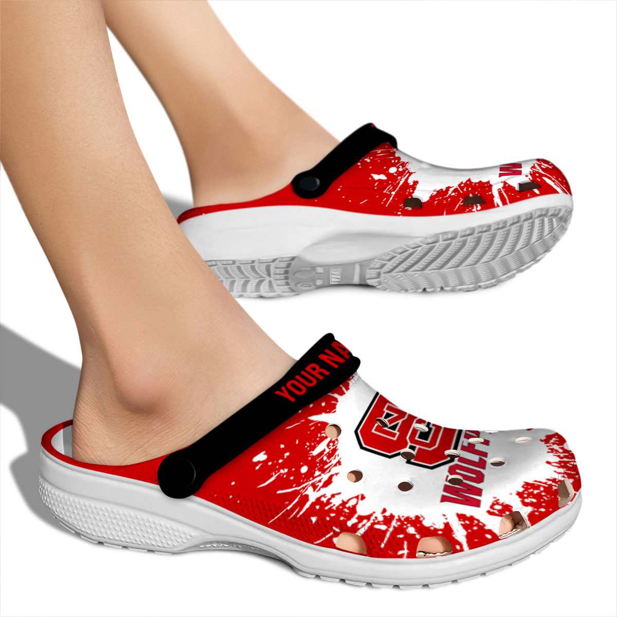 Merchidea NC State Wolfpack NCAA Sport Crocs Crocband Clogs Shoes Comfortable For Men Women and Kids