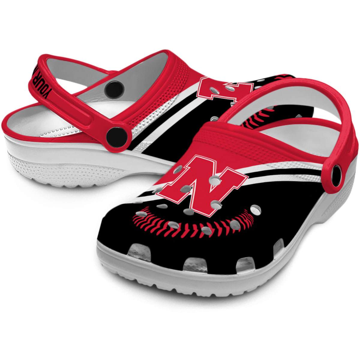 Merchidea Nebraska Cornhuskers NCAA Sport Crocs Crocband Clogs Shoes Comfortable For Men Women and Kids
