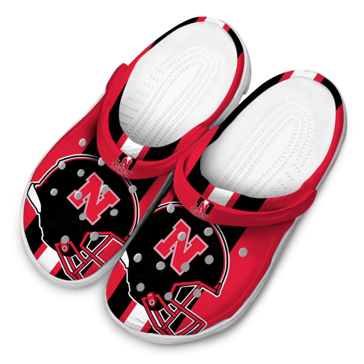 Merchidea Nebraska Cornhuskers NCAA Sport Crocs Crocband Clogs Shoes Comfortable For Men Women and Kids