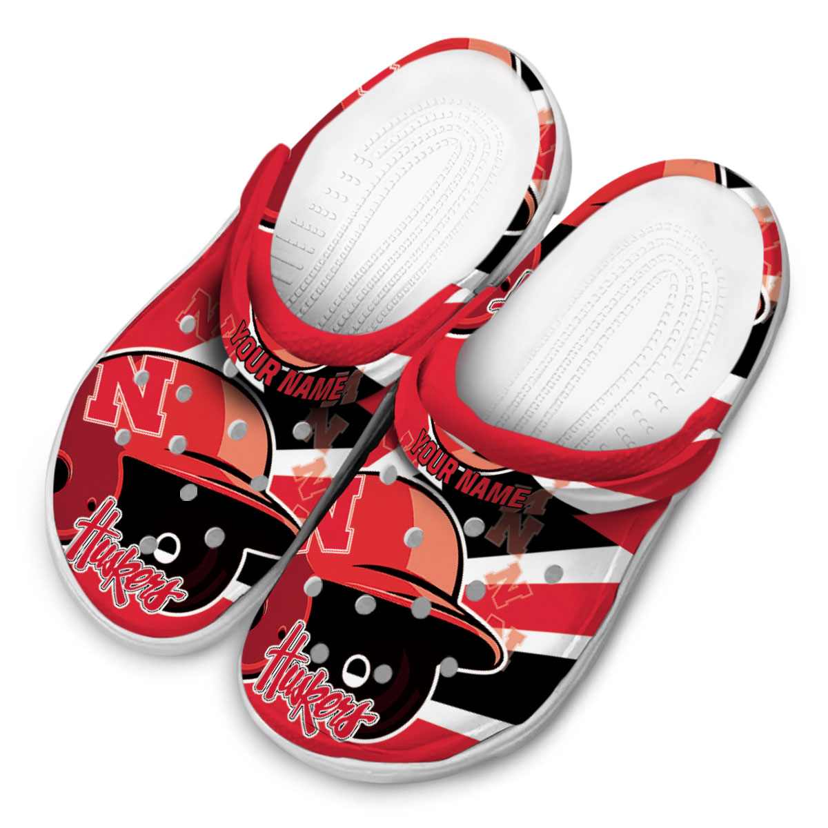 Merchidea Nebraska Cornhuskers NCAA Sport Crocs Crocband Clogs Shoes Comfortable For Men Women and Kids