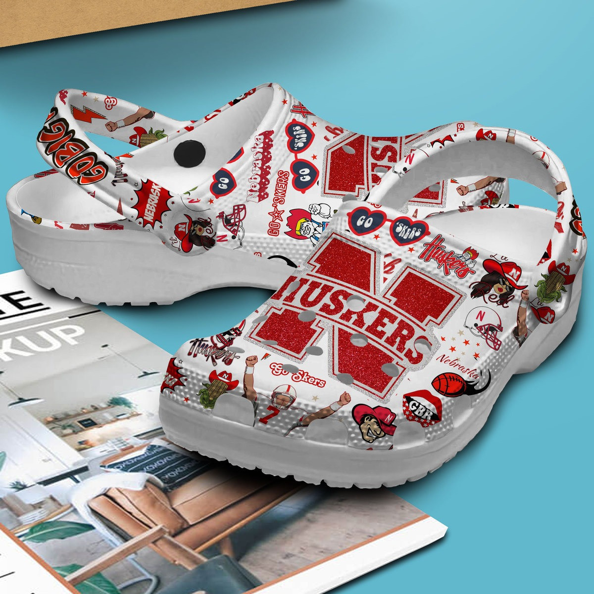 Merchidea Nebraska Cornhuskers NCAA Sport Crocs Crocband Clogs Shoes Comfortable For Men Women and Kids