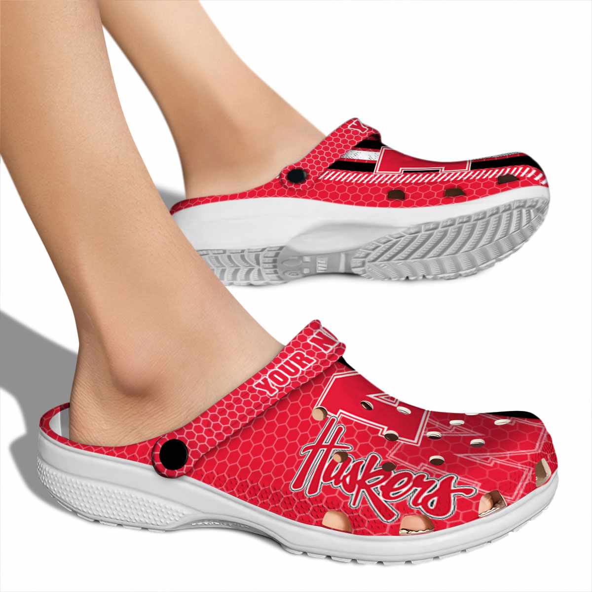 Merchidea Nebraska Cornhuskers NCAA Sport Crocs Crocband Clogs Shoes Comfortable For Men Women and Kids
