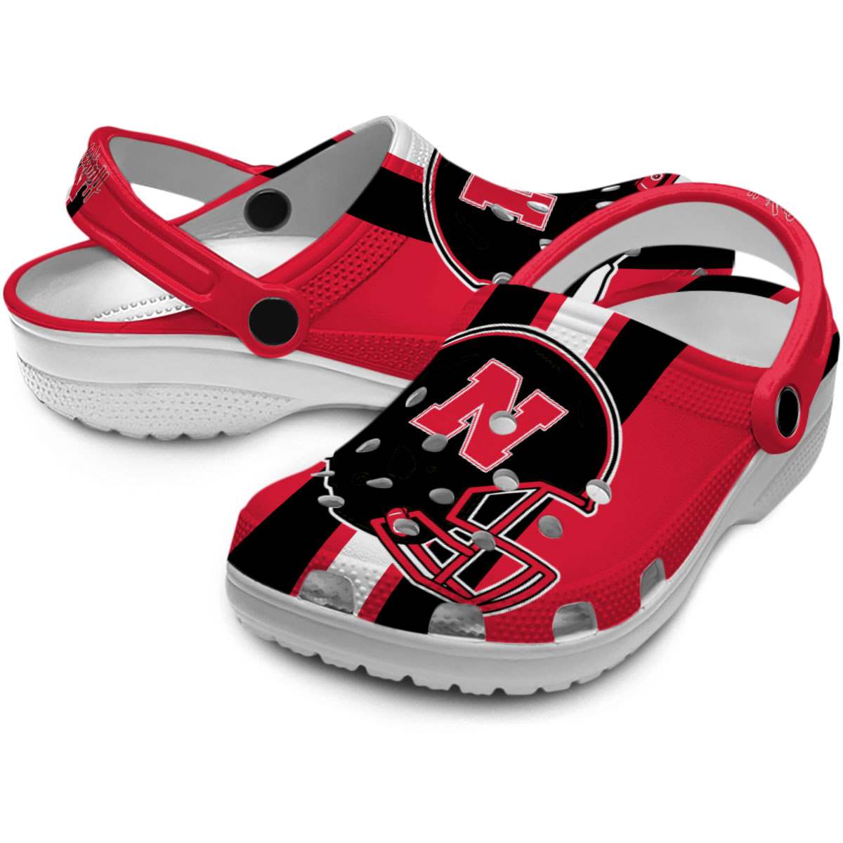 Merchidea Nebraska Cornhuskers NCAA Sport Crocs Crocband Clogs Shoes Comfortable For Men Women and Kids