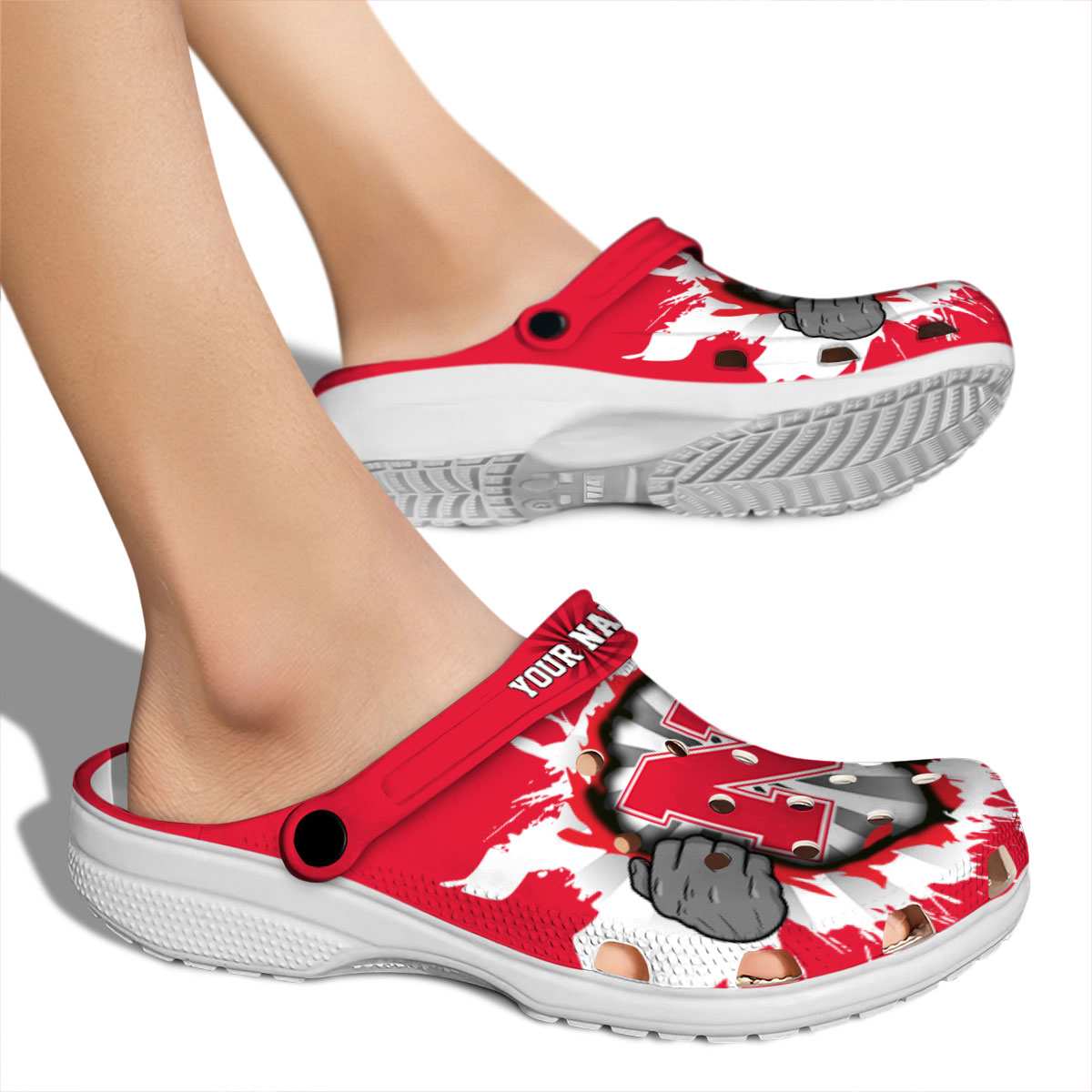 Merchidea Nebraska Cornhuskers NCAA Sport Crocs Crocband Clogs Shoes Comfortable For Men Women and Kids