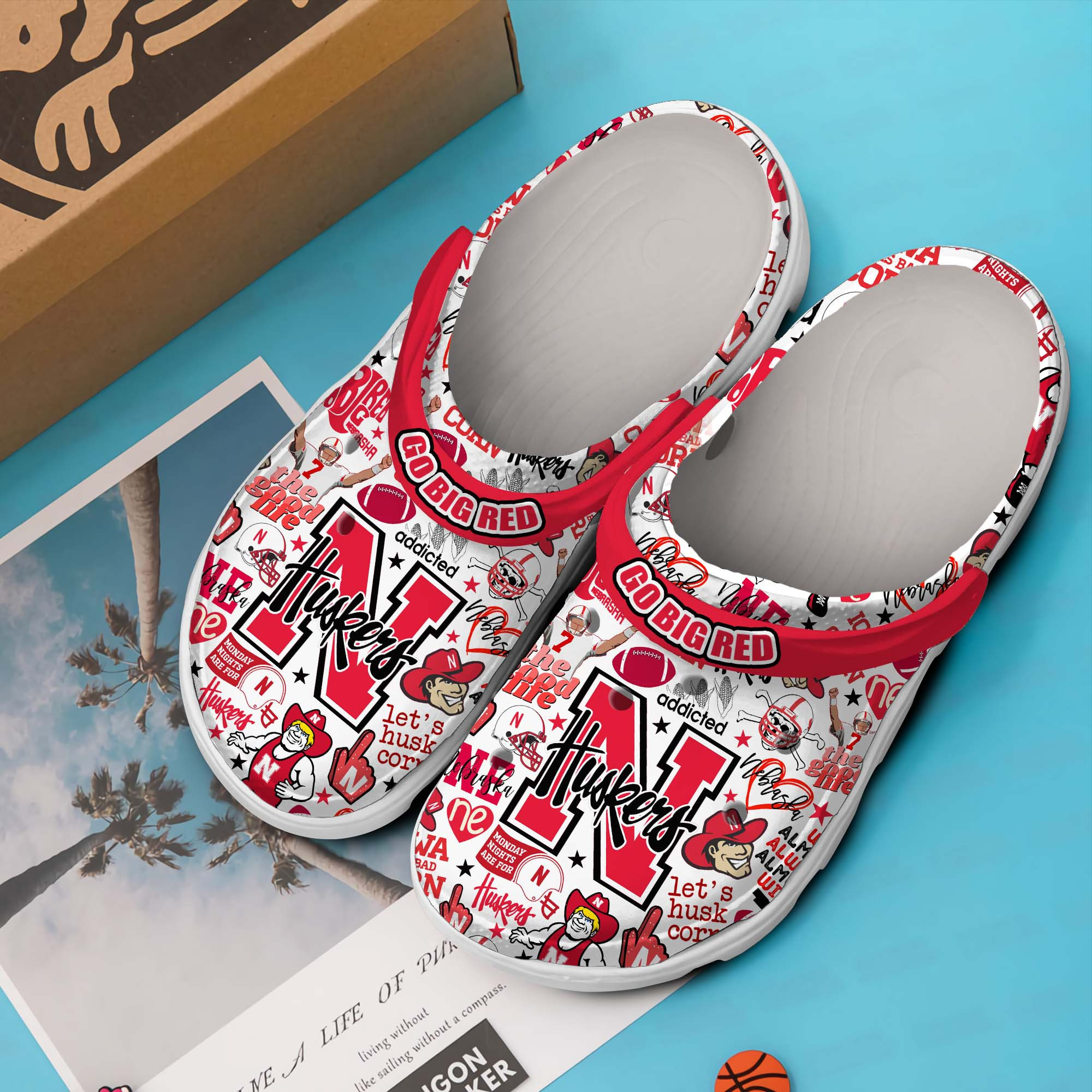 Merchidea Nebraska Cornhuskers NCAA Sport Crocs Crocband Clogs Shoes Comfortable For Men Women and Kids