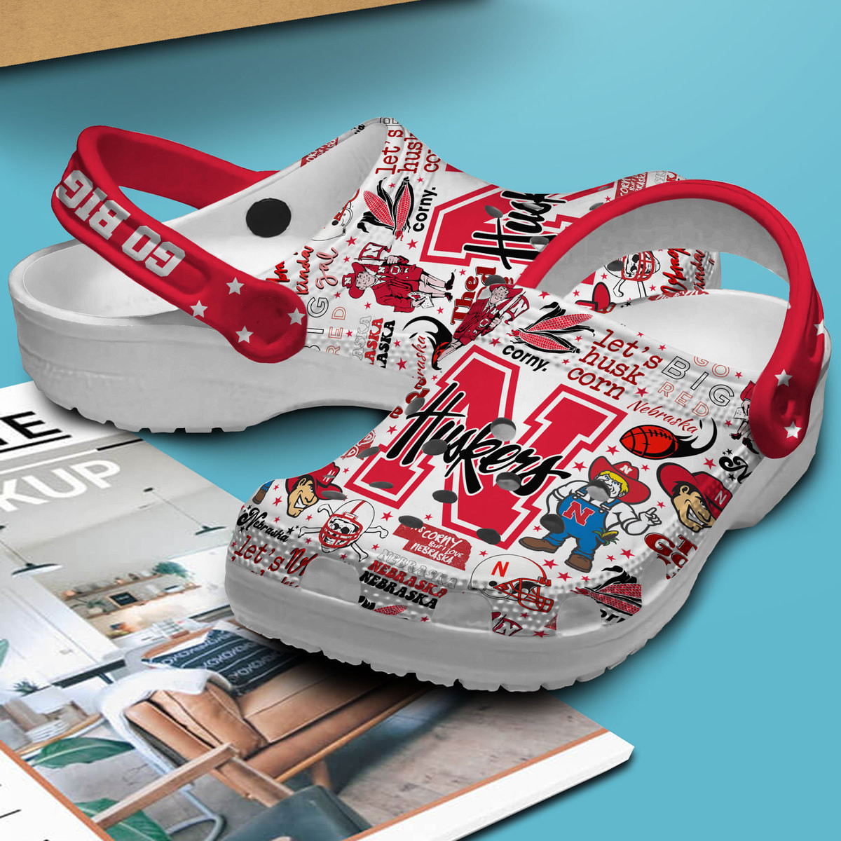 Merchidea Nebraska Cornhuskers NCAA Sport Crocs Crocband Clogs Shoes Comfortable For Men Women and Kids