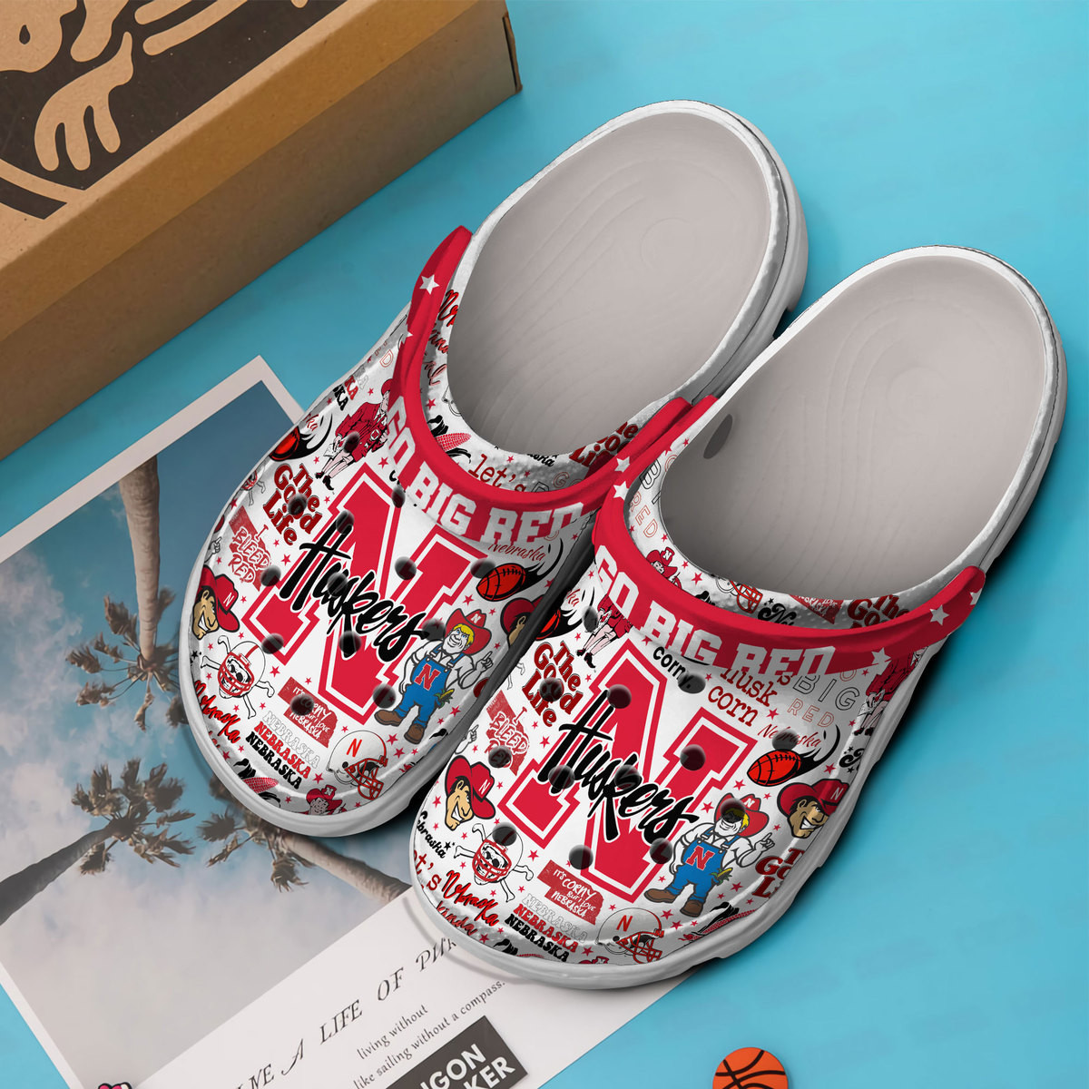 Merchidea Nebraska Cornhuskers NCAA Sport Crocs Crocband Clogs Shoes Comfortable For Men Women and Kids