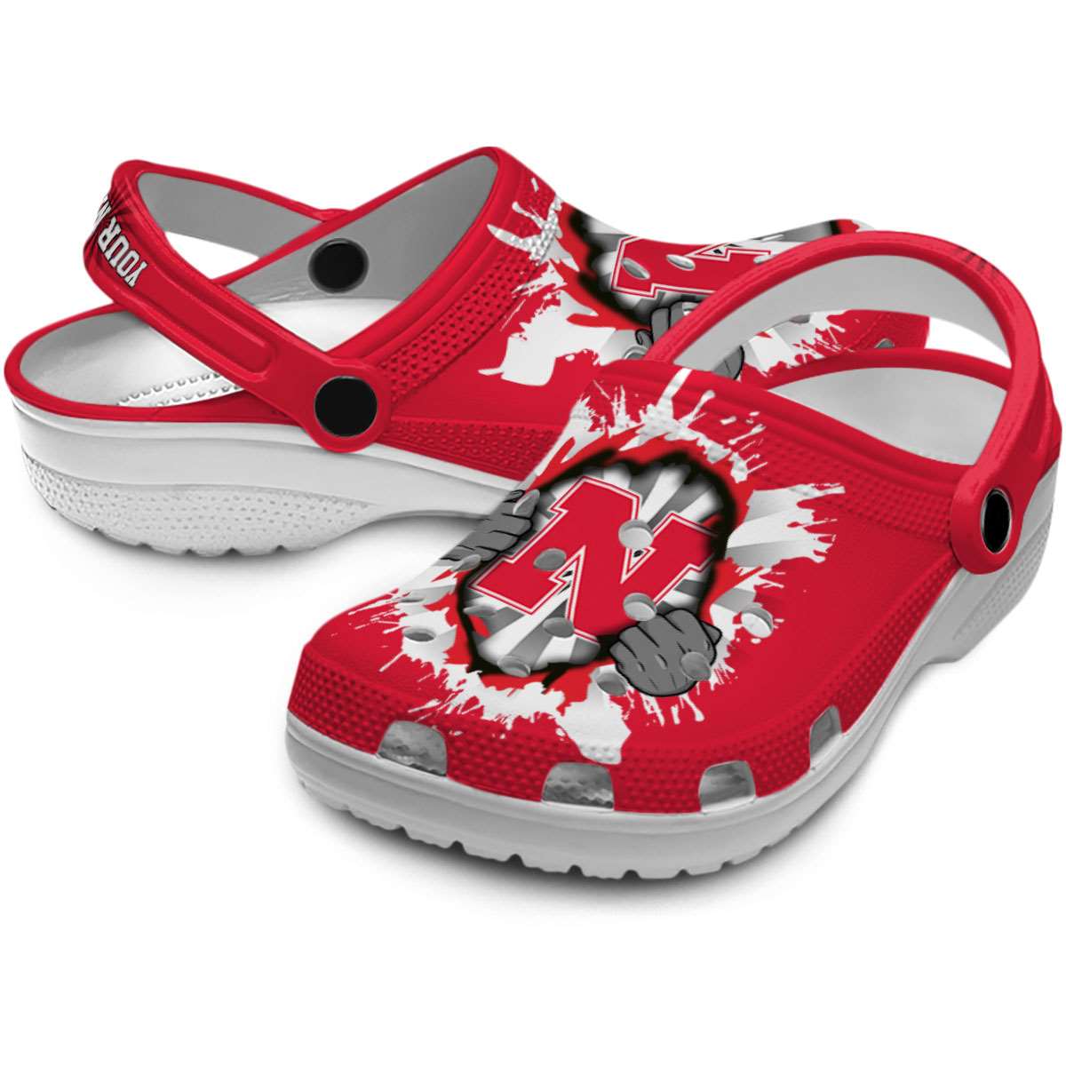 Merchidea Nebraska Cornhuskers NCAA Sport Crocs Crocband Clogs Shoes Comfortable For Men Women and Kids