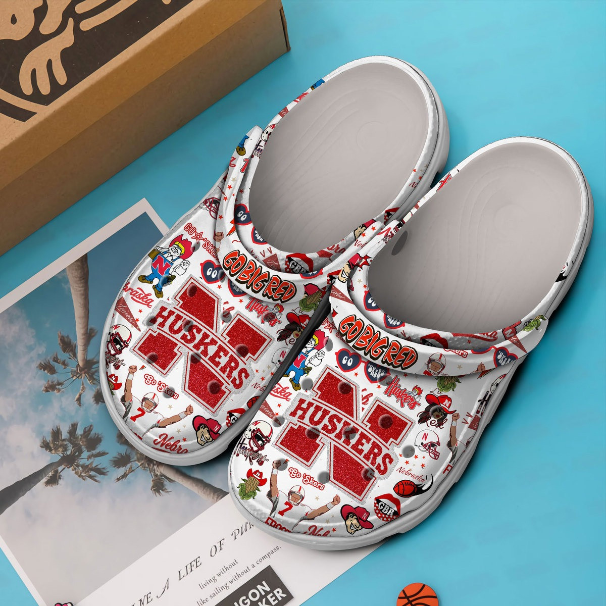 Merchidea Nebraska Cornhuskers NCAA Sport Crocs Crocband Clogs Shoes Comfortable For Men Women and Kids