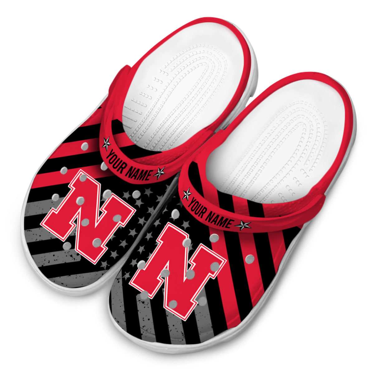 Merchidea Nebraska Cornhuskers NCAA Sport Crocs Crocband Clogs Shoes Comfortable For Men Women and Kids