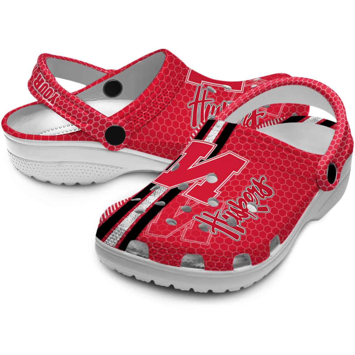 Merchidea Nebraska Cornhuskers NCAA Sport Crocs Crocband Clogs Shoes Comfortable For Men Women and Kids