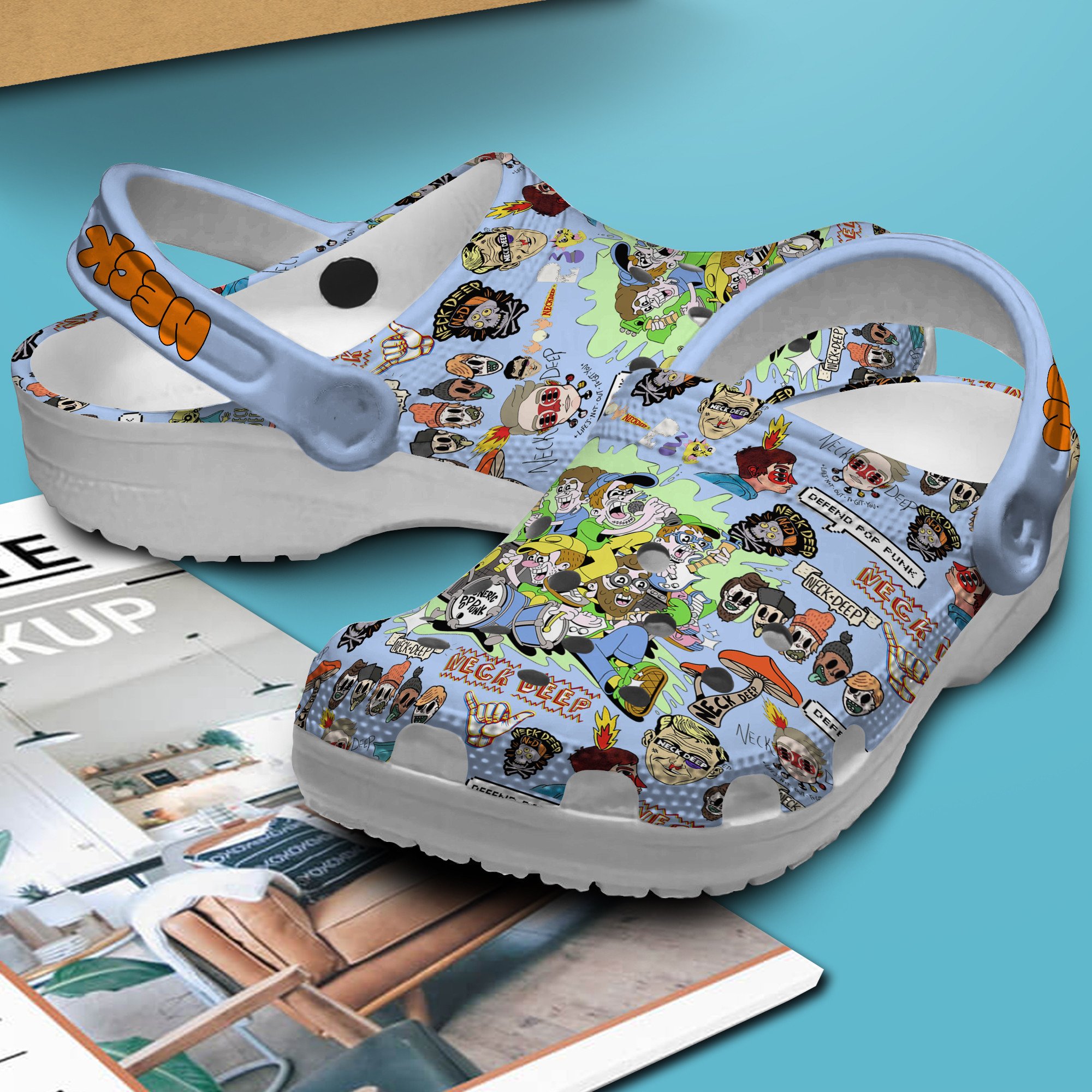 Merchidea Neck Deep Music Crocs Crocband Clogs Shoes Comfortable For Men Women and Kids