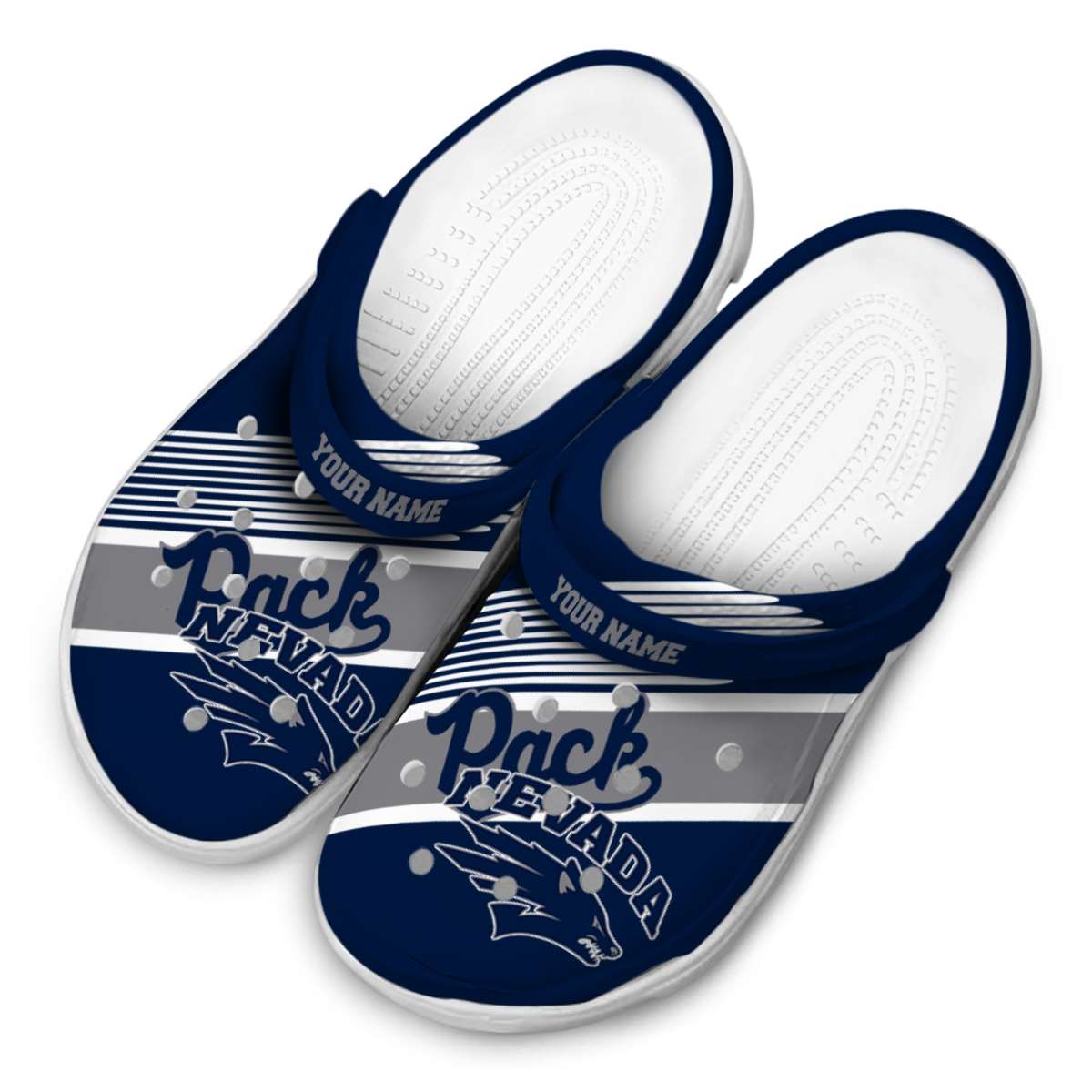 Merchidea Nevada Wolf Pack NCAA Sport Crocs Crocband Clogs Shoes Comfortable For Men Women and Kids