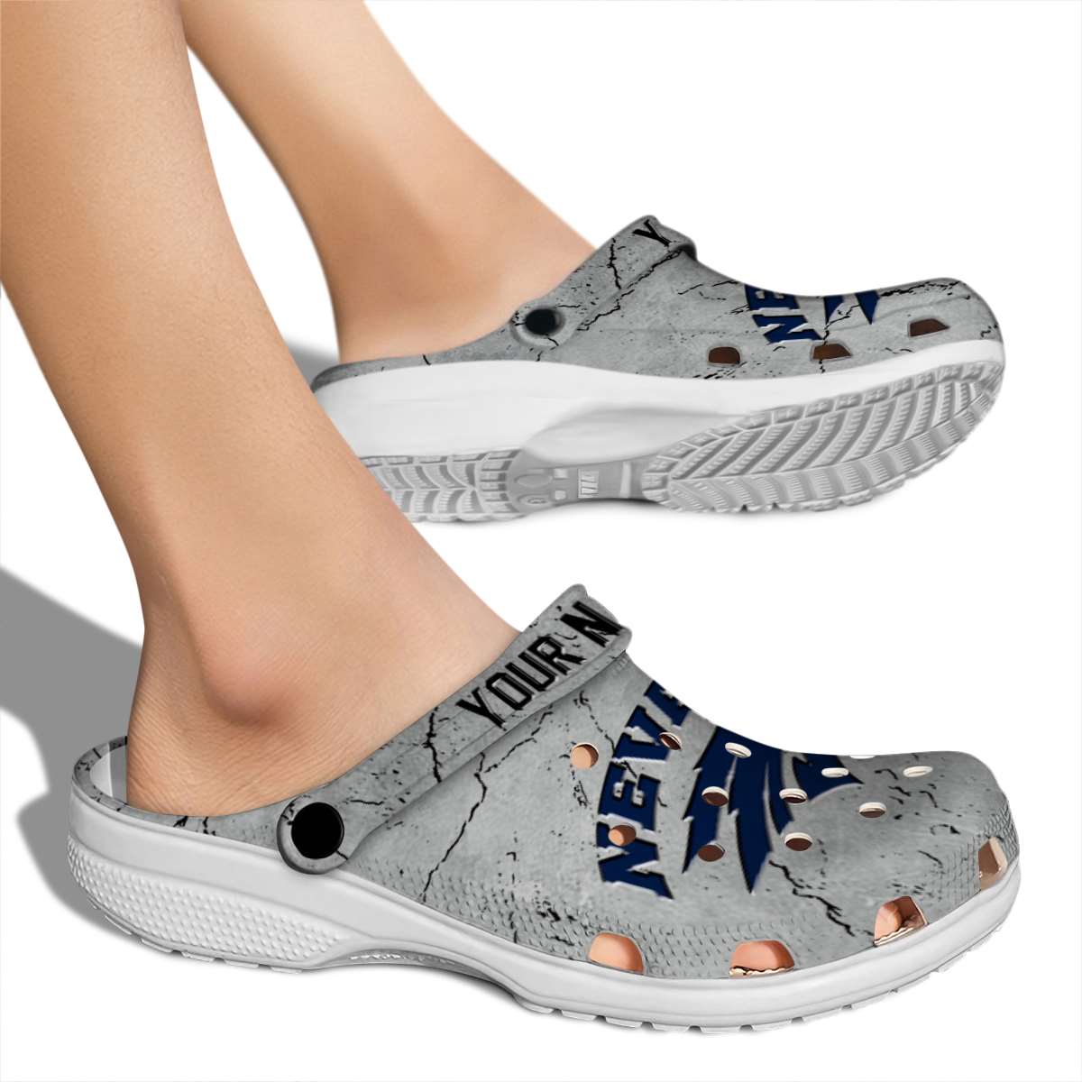 Merchidea Nevada Wolf Pack NCAA Sport Crocs Crocband Clogs Shoes Comfortable For Men Women and Kids