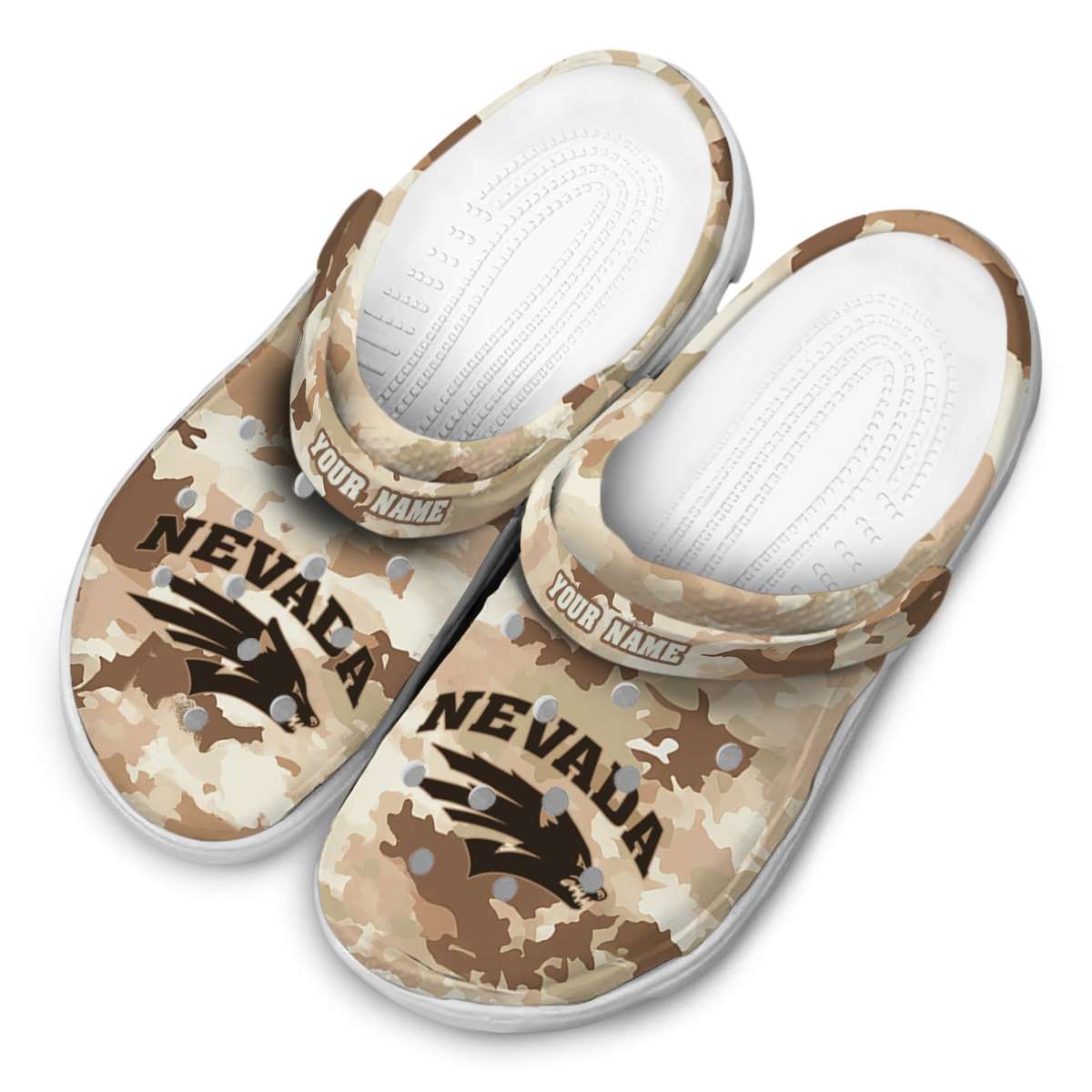 Merchidea Nevada Wolf Pack NCAA Sport Crocs Crocband Clogs Shoes Comfortable For Men Women and Kids